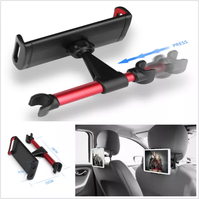 Black & Red Car SUV Back Seat Headrest Mount Holder Stand For iPad Phone Tablet