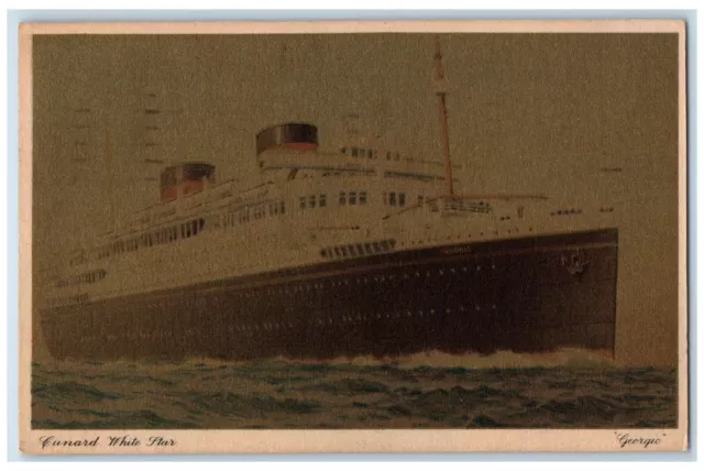 c1939 Cunard White Star Georgic Ship Steamship Steamer Vintage Antique Postcard