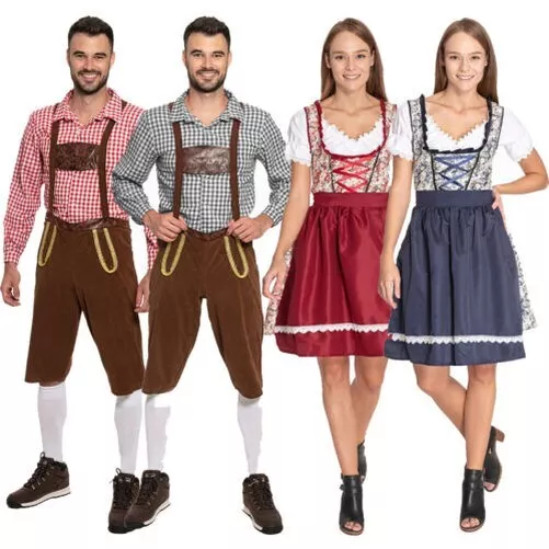 MIESEPETER Uomo Set Costume Tradizionale Donna Dirndl Oktoberfest-Kostüm