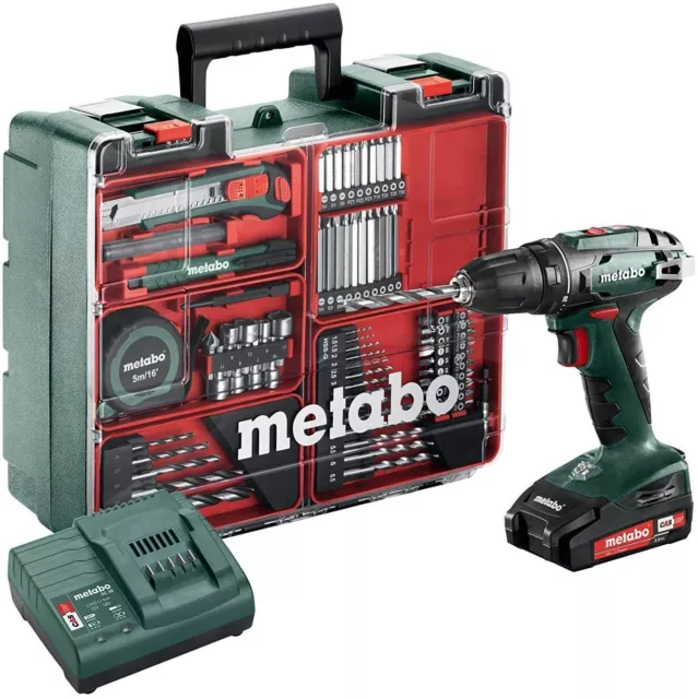 Perceuse visseuse METABO 2 batteries 18 V 2 Ah Li-ion + coffret de 73 accessoire