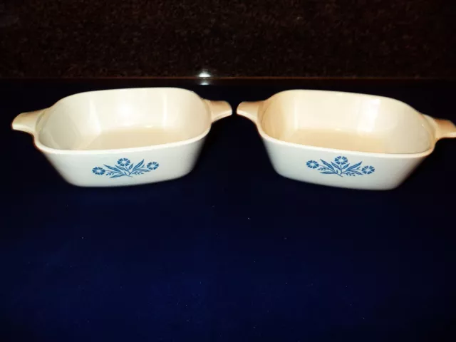 Set Of 2 Vintage Corning Ware Blue Cornflower Petite Pans  P-41