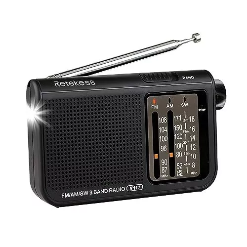 Retekess V117 Poste Radio Portable,FM AM SW Transistors Radio,Radio de Batterie,