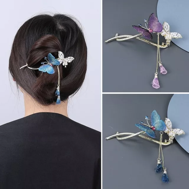 Elegant Hairpin Girl Tiara Butterfly Hair Claw Hair Bun Banana Clips Hair Clip