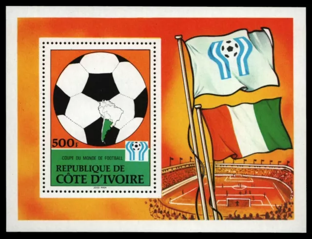 Elfenbeinküste 1978 - Mi-Nr. Block 12 ** - MNH - Fußball / Soccer