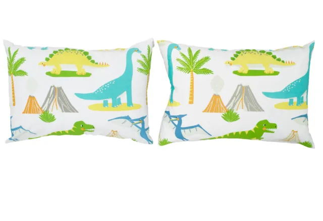 Dinosaur Pillowcase Pack (Pair) Childrens Kids Boy Bed Bedding Set Pillow Case