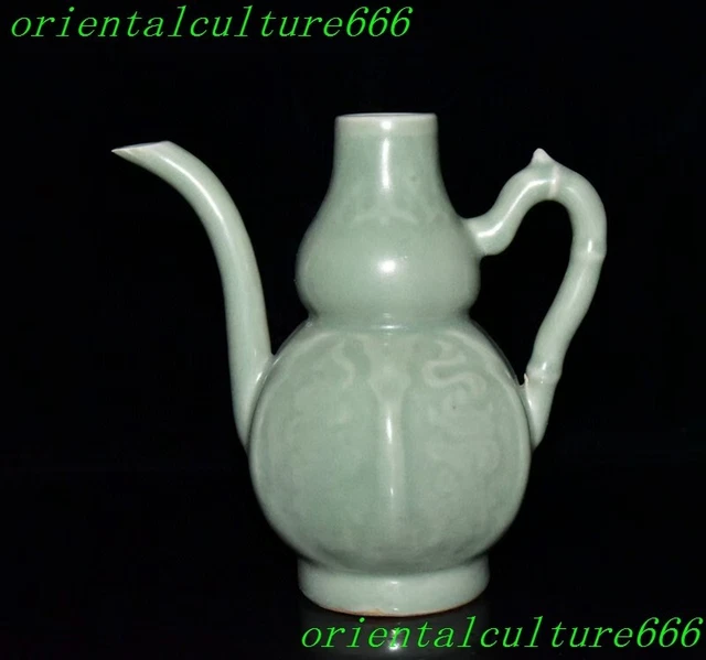 7"dynasty Longquan porcelain calabash hulu Tea set Tea makers Tea Pot statue