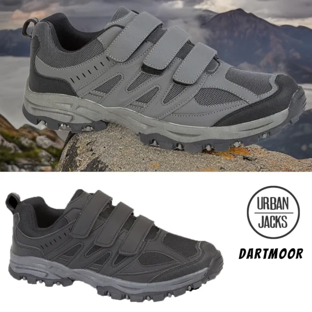 Mens Hiking Boots Walking Hiker Trail Trekking Trainers Touch Strap Shoes Sizes