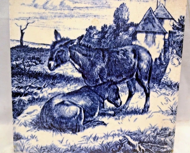 Minton's Tile Walbrook London China Works Vintage Porcelain Donkeys Collectibles 2