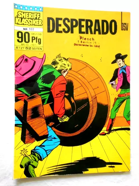 bsv Comic Sheriff Klassiker Nr. 137 DESPERADO "Kid Colt" Die Wildpferde 1964/73