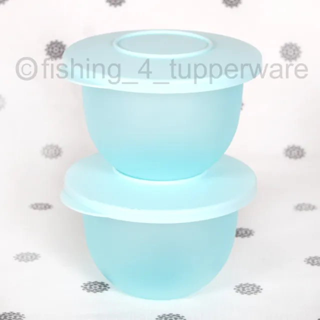 NEW Tupperware Impressions Bowls set of 2 with Seals in Aqua 550ml