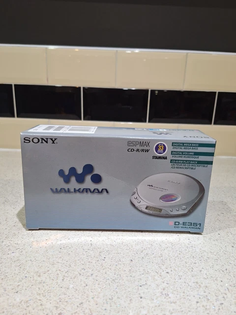SONY WALKMAN D-E351 Portable CD Player Ice Blue/Grey ESP Max