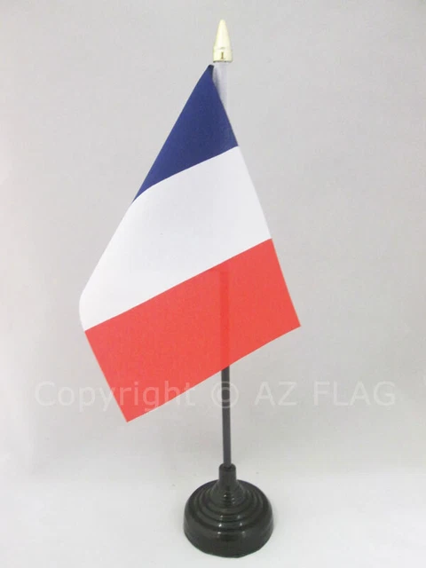 Drapeau De Table France Sacré Cœur - Petit Drapeau Catholique Avec Socle, 21x14 Cm - 2