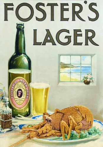 Vintage fosters Lager Beer advertising * LARGE A3 SiZE QUALITY CANVAS PRINT