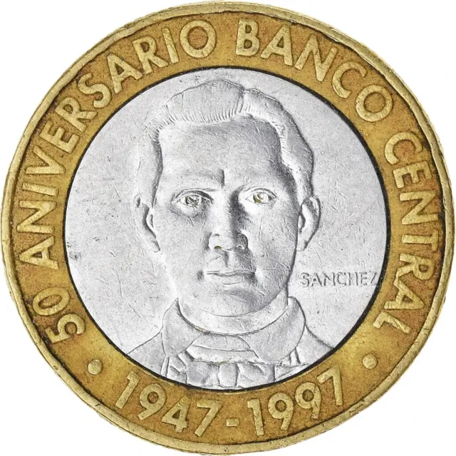 1997 Dominican Republic 5 Pesos Coin Republica Dominicana Moneda Banco Central
