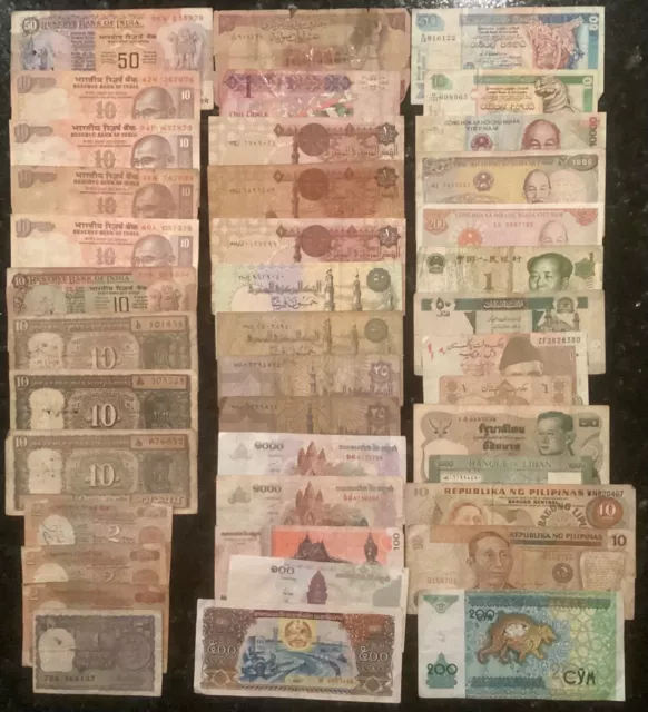 Job Lot of 41 Assorted World Banknotes in various Conditions.