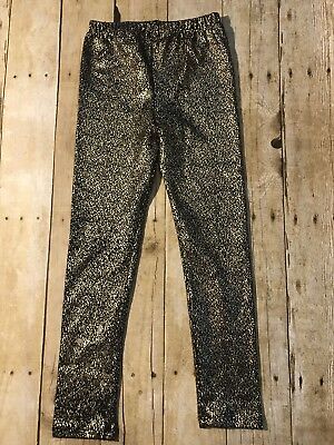 Girls Black And Gold Leggings Pants Size 4-5 New boutique Style Shiny