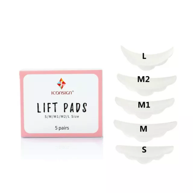 Silicone Pads Wimpernlifting Cils Ondes 5 Paire En Tailles S M M1 M2 L Iconsign