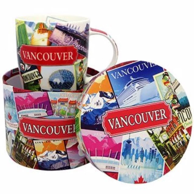 VANCOUVER PORCELAIN COFFEE Cup Incl.gift Box Collage Canada Coffee Mug