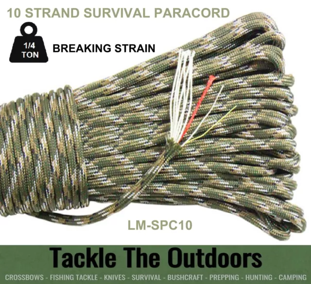 550 Paracord 10 STRAND Military Grade Survival 250KG Climbing Rope Fire Set Cord