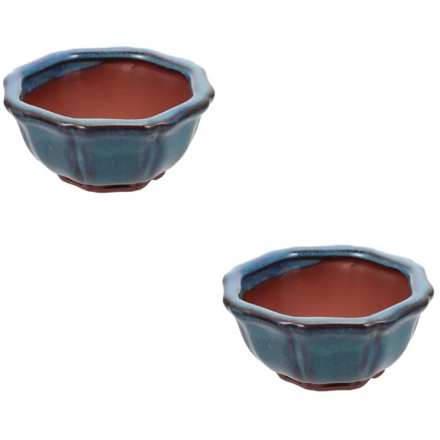 2 Pc Pot for Plants Indoor Zisha Ceramic Flower Tiny Pots Small Purple Clay