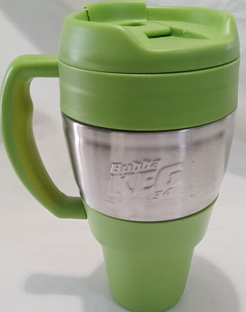 BUBBA KEG Travel Mug with Handle Insulated 34oz Green & Silver