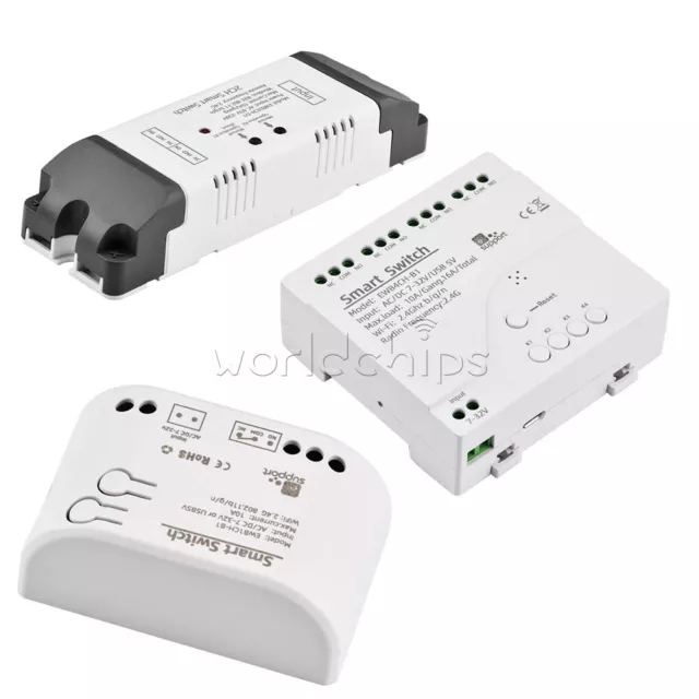 1/2/4Channel Smart WiFi Bluetooth Wireless Relay Switch Module DC7-32V/AC85-250V