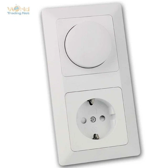 Milos Variateur LED Avec Prise Combinaison Blanc 230V ~ Avec Haut Cadre Flush
