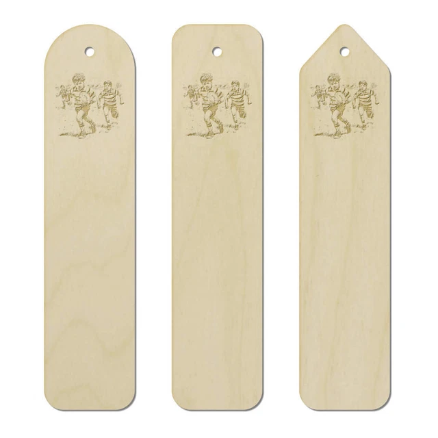 3 x 'Kids Playing Rugby' Birch Bookmarks (BK00029724)