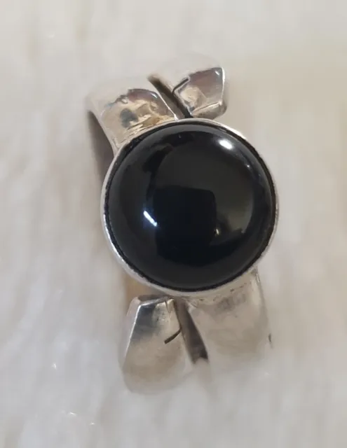 Onyx Vintage Ring 925er Silber Größe 53 (16,8 mm Ø)