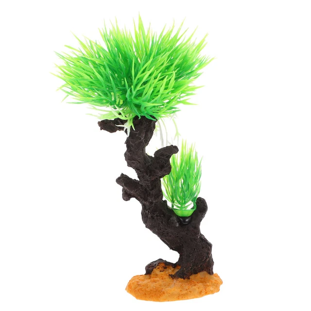 Planta artificial resina árbol submarino tanque árbol decoración acuario