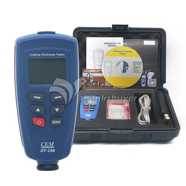CEM DT156 PAINT Coating Thickness Meter Gauge Tester Auto F/NF Probes