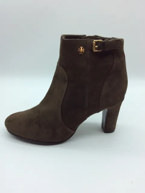 Tory Burch Milan Boots Block Heel  Brown Suede Size 8.5 M