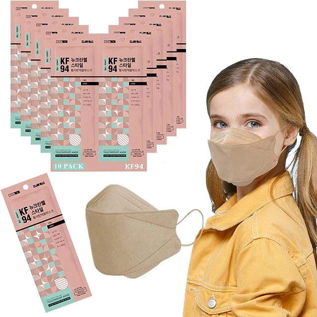 Unisex Adult Kids Disposable 3D KF94 Face Mask 4-Layer Filters Individual Packs