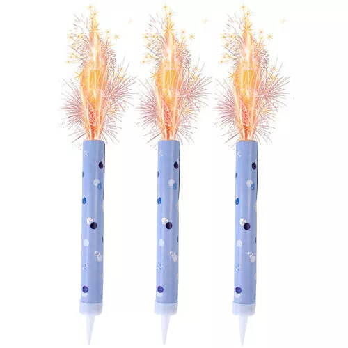 Velas fuente Blue Glitz - paquete de 3