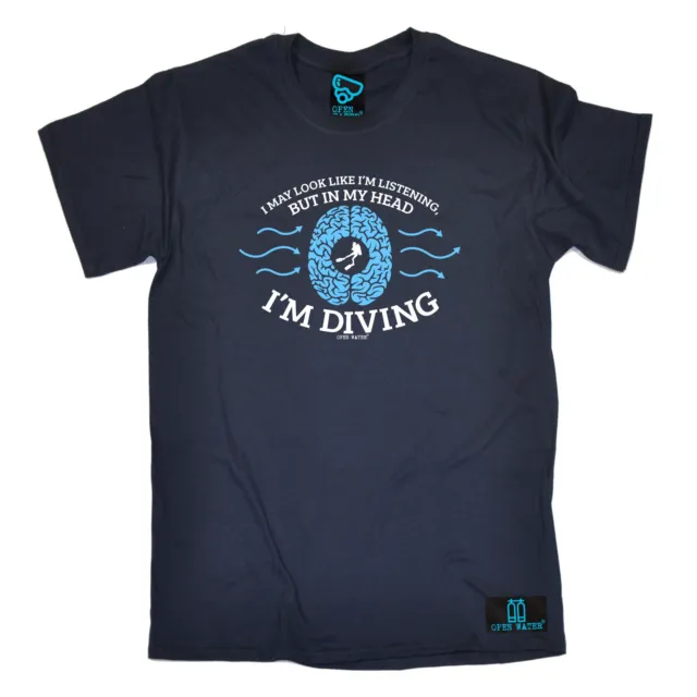 T-shirt da uomo In My Head Im Diving Open Water regalo compleanno immersioni subacquee