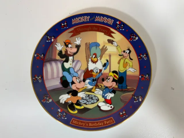 Disney "Mickey's Birthday Party" 1942 Premier Plate Bradford Exchange 1994