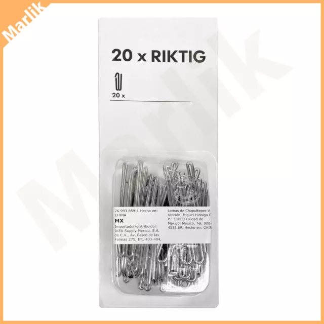 NEW IKEA Curtain Hook RIKTIG, 20 piece set, 402.122.03, New in Package