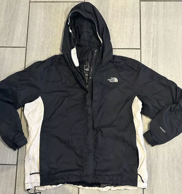Women’s The North Face Hyvent Black Jacket Size XL Full Zip Hooded Windbreaker