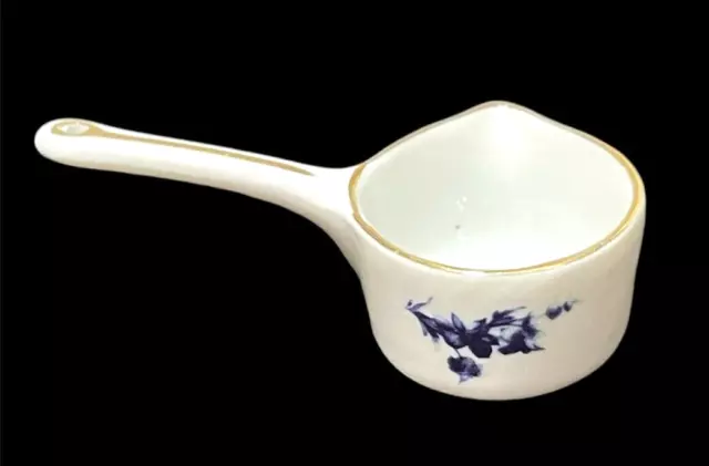 Miniature Lasserre Porcelain Saucepan Pot Restaurant Paris France Blue Flowers