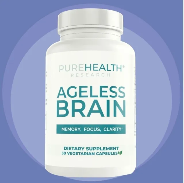PureHealth Ageless Brain, Boost Brain Health, Memory, Focus, Clarity, 30ct