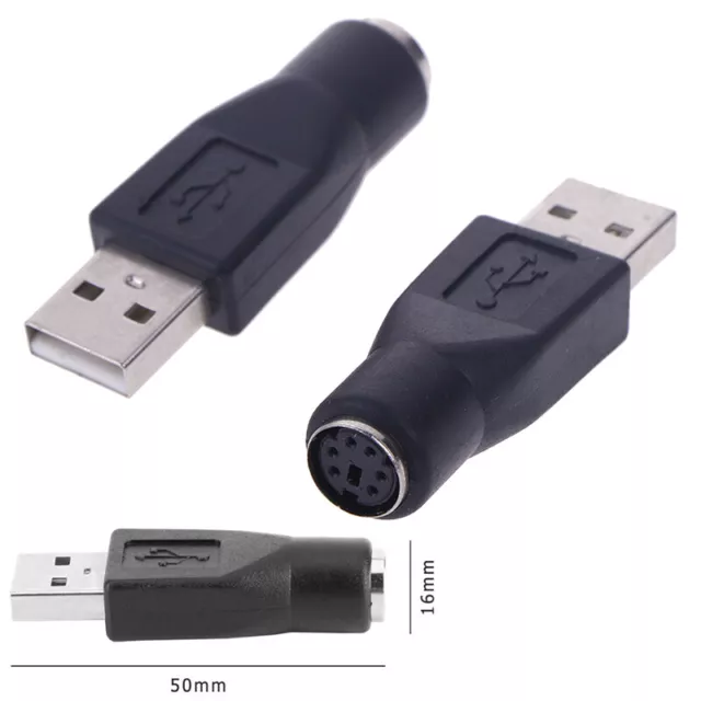 2Pcs PS/2 Male to USB Female Port Adapter Converter for PC Keyboard Mouse Mi.AJ 2Pcs PS/2 Male to USB Female Port Adapter Converter for PC Keyboard Mouse Mi.AJ