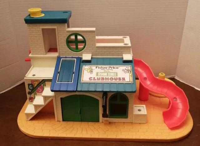 Vintage 1970s Fisher Price Little People Sesame Street Clubhouse Play Set #937