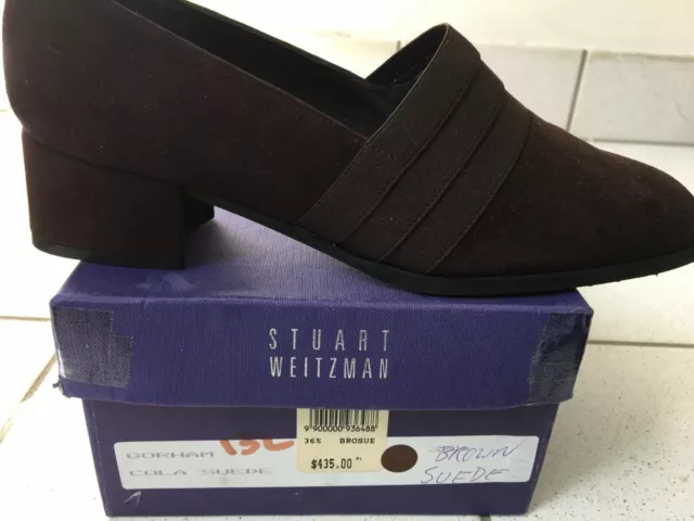 NEVER WORN - Stuart Weitzman - Brown Suede all day heels Size 6.5 RRP $435