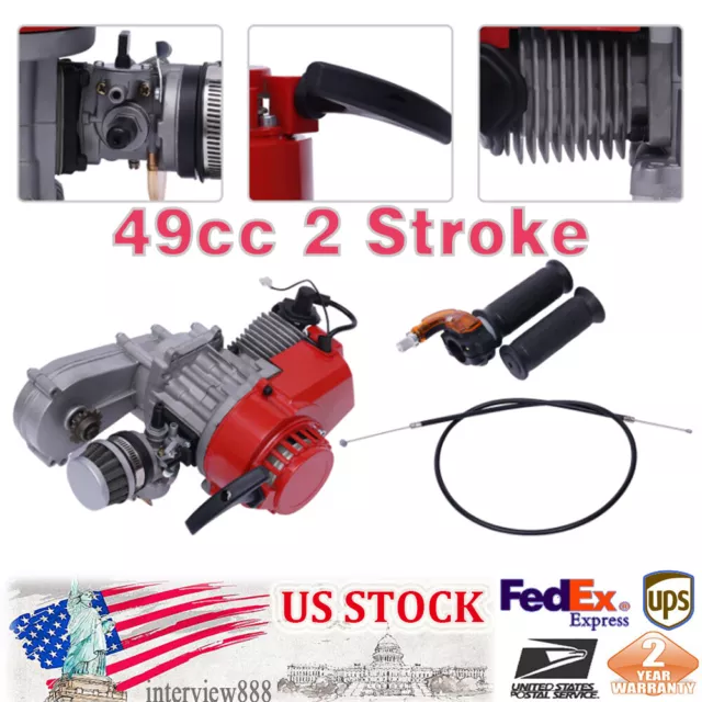 2 Stroke HP Racing Engine Motor 49cc 47cc 50cc Pocket/Quad/Dirt Bike Pull Start