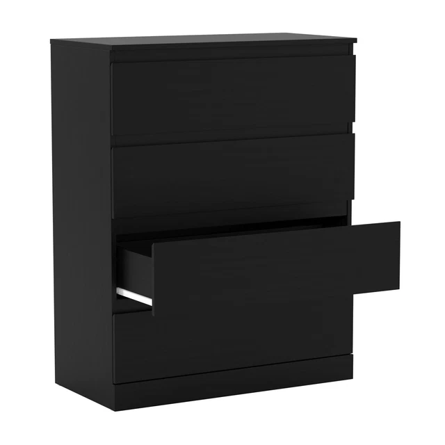 Chest of 4-Drawer Modern Dresser Storage Cabinet for Bedroom Living Room Black
