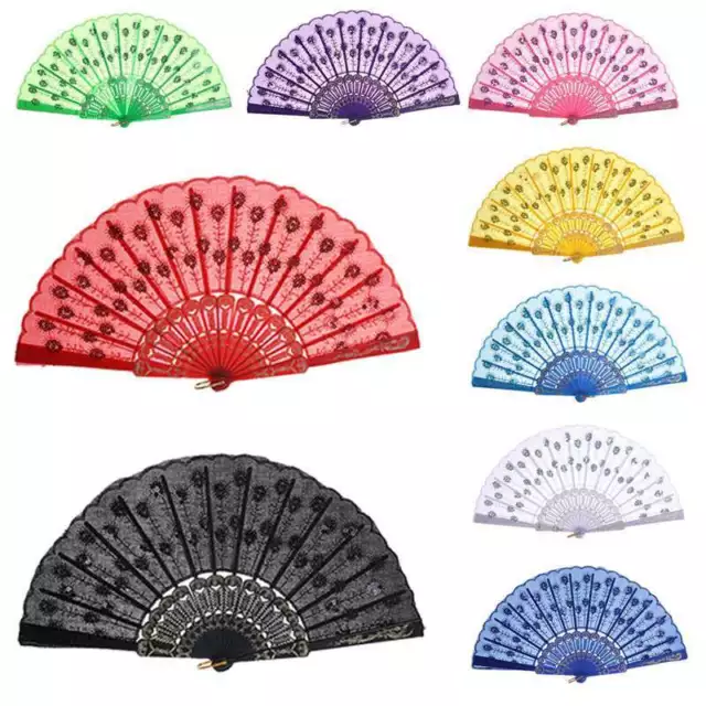 Dance FAN Silk Folding Spanish Style Party Hand held New Chinese Flower Wedding