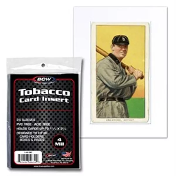 1 pack of 25 BCW Tobacco Card Insert Sleeves 4 mil - fit 9 pocket pages & boxes