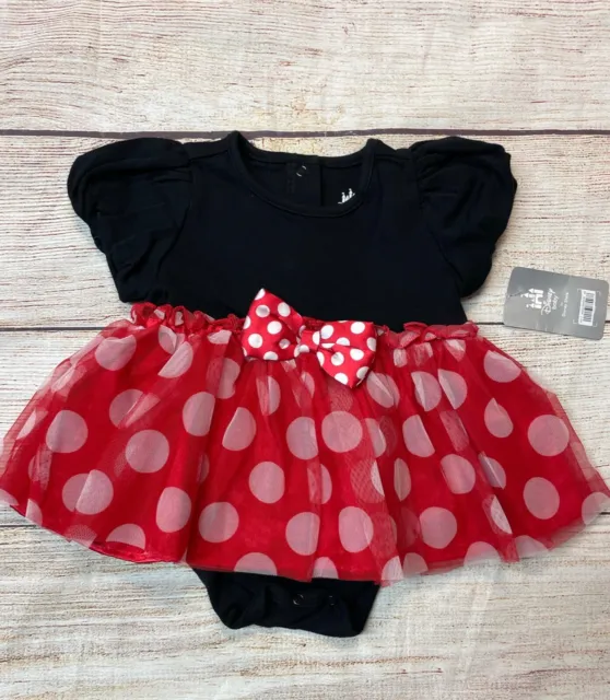Disney Store Minnie Mouse Baby Costume Bodysuit Dress Halloween 12-18M