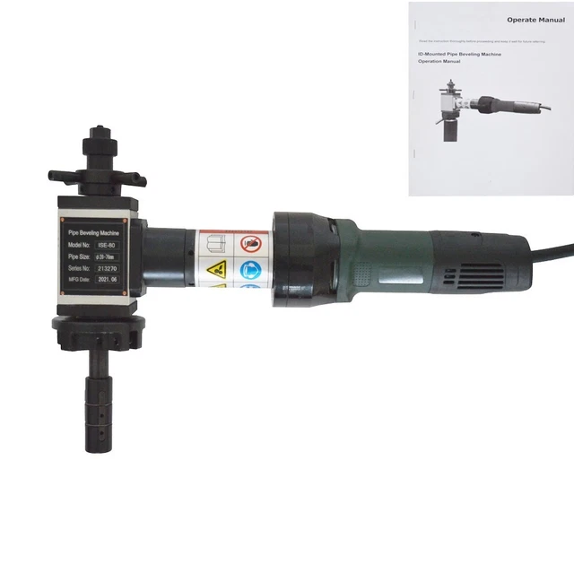 ISE-80 Electric Chamfering Machine Pipe Beveling Machine Kit (0°, 30°, 37.5°)