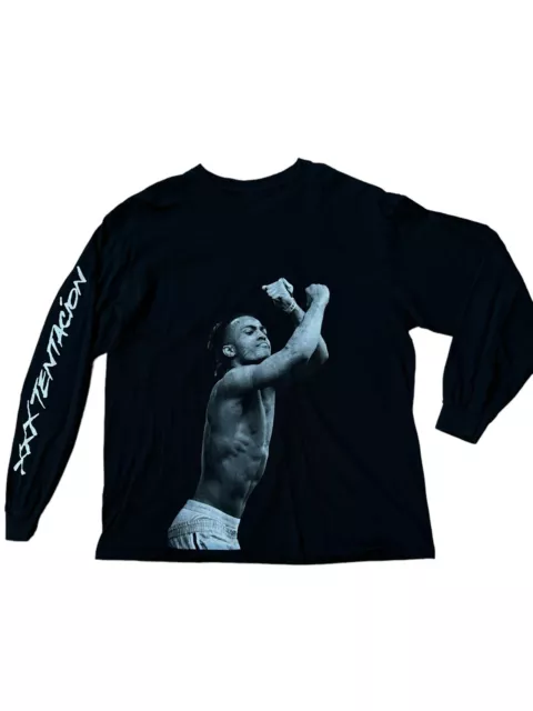 XXXTentacion Tribute Black Long Printed Sleeve Men's XL Double Side T-Shirt RIP